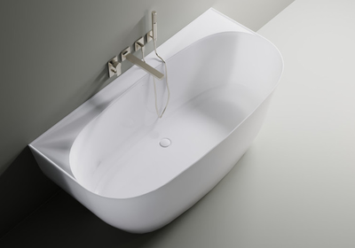Astra-Form ванна Атрия Solid Surface пристеночная c щелевым переливом 170/85 см белая матовая