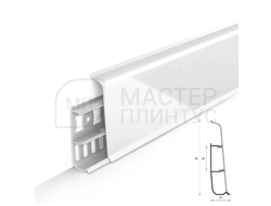 Плинтус ПВХ Идеал Деконика 85 мм. Белый глянцевый 001-G