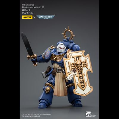 Примарис ветеран Ультрамаринов (Warhammer 40k) - КОЛЛЕКЦИОННАЯ ФИГУРКА 1/18 Ultramarines Bladeguard Veteran 03 (JT2344) - JOYTOY