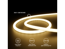 Светодиодная лента для бани и сауны 24В, 14,4Вт/м,  5м /Apeyron™/