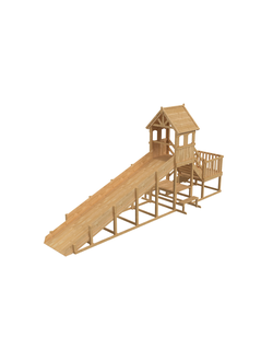 Зимняя деревянная заливная горка Выше Всех Теремок 2