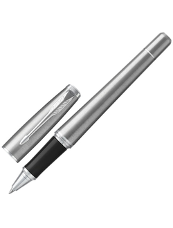 Ручка-роллер подарочная PARKER "Urban Core Metro Metallic CT", серебристый корпус, хромированные детали, черная, 1931588