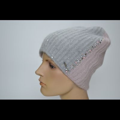 Vizio итальянская шапка 1384 серо розовая