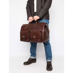 Кожаный саквояж Fabriano premium brown (арт. 4008-53)