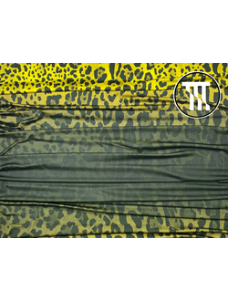 Бифлекс глянец принт Леопард + Градиент, цв. Светло-желтый