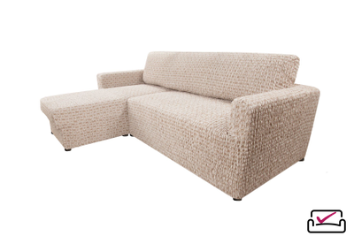 Чехол на угловой диван с левым выступом Сиена Сатурно Бежевый. ИТАЛИЯ