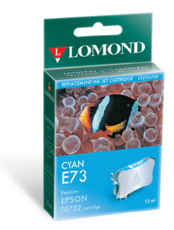 Картридж для принтера Epson, Lomonnd E73 Cyan, Голубой, 12мл, Пигментные чернила