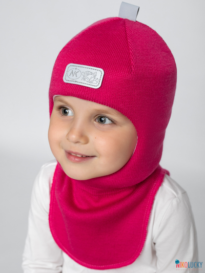 Шапка-шлем "NK"   20101-01, цвет ярко-розовый р. 52-54