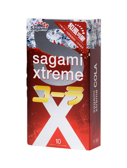 729/1 Презервативы Sagami, xtreme, cola, латекс, 19 см, 5,2 см, 10 шт.