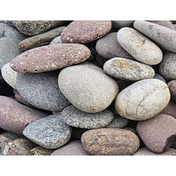 Галька плоская цветная речная, фракция 200-300 мм