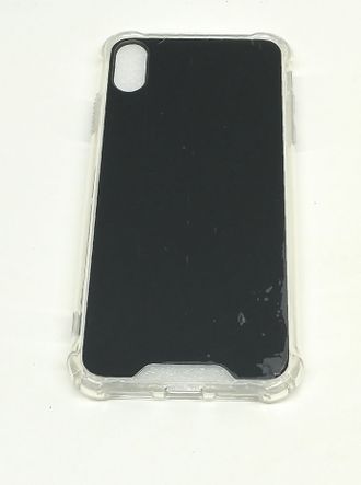 Защитная крышка силиконовая iPhone XS max, акриловое зеркало, черная