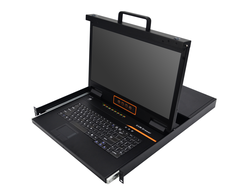 Выдвижная LCD KVM консоль с монитором Kinan 18.5&quot;, PS/2+USB, Клавиатура Ultra-Slim, Тачпад, TFT-дисплей, 8 портов VGA, каскад до 256 устройств, разрешение WideScreen FullHD 16:9 до 1920x1080 60Hz,локальная (без доступа через интернет) (XW1808)