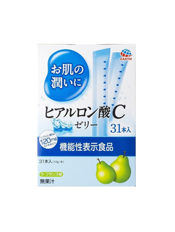 Earth Pharmaceutical "C Jelly" Гиалуроновая кислота и коллаген в форме желе со вкусом груши, 31 стик