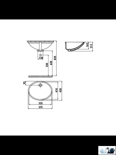 Раковина Creavit TP205 40 х 52 см, врезная снизу, TP205-00CB00E-0000