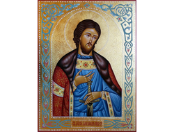 Александр Невский, святой великий князь. Рукописная икона 30х40см.