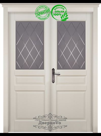 ОКА (БЕЛАРУСЬ) МАССИВ ОЛЬХИ/ ВАЛЕНСИЯ/ ЭМАЛЬ СЛОНОВАЯ КОСТЬ или БЕЛАЯ/ ПОЛОТНО ОСТЕКЛЕННОЕ + ПОЛОТНО ОСТЕКЛЕННОЕ