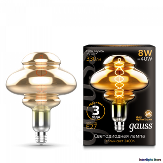 Gauss LED Vintage Filament BD160 Flexible Gray 8w 824 E27