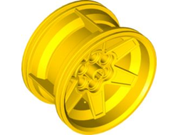 Wheel 56mm D. x 34mm Technic Racing Medium, 6 Pin Holes, Yellow (15038 / 6065490 / 6276852)