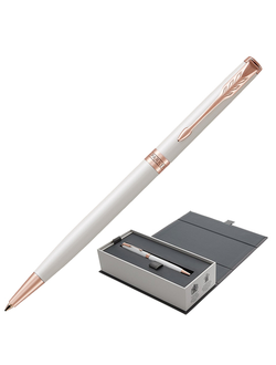 Ручка шариковая PARKER "Sonnet Premium Pearl Lacquer PGT Slim", тонкая, корпус жемчужный лак, позолоченные детали, черная, 1931556