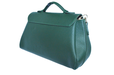 Кожаная итальянская зеленая сумка женская
