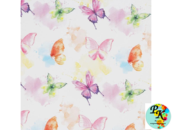 Бумага упаковочная глянцевая «Акварельные бабочки», 50*70 см