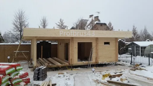 Баня из клееного бруса, 185х200 мм, Московская область, декабрь 2016