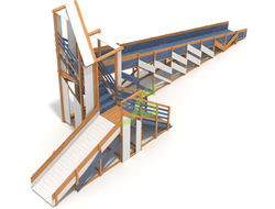 Зимняя деревянная горка "IgraGrad Snow Fox 12 м" с двумя скатами мод.4