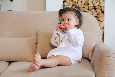 Грызунок из пищевого силикона на держателе АРБУЗ