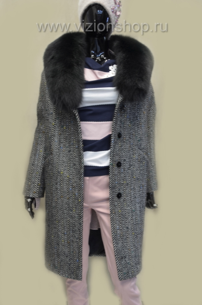 Пальто Арти мода в елочку женское зима 2018