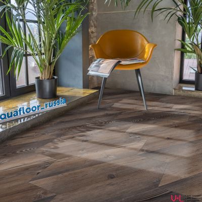 Кварцвиниловая плитка Aquafloor Паркет Шеврон клеевой AF2557PGCh