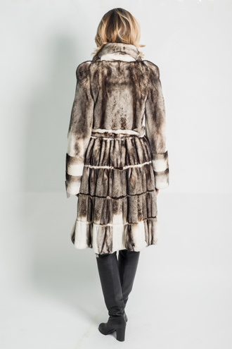 Шуба норковая пальто  с лацканами женская  Лилия  натуральный мех зимняя, АРТ. Д-052
