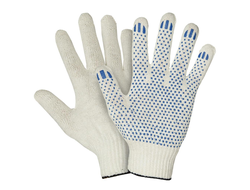Перчатки х/б с ПВХ, 48 гр., 10 класс, белые