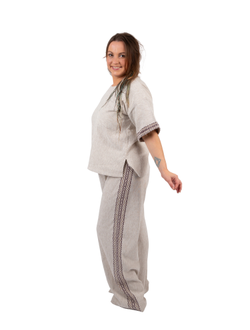 Костюм для дома и практик из льна ручного ткачества