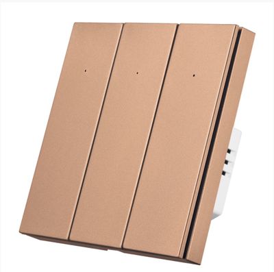 Умный Wi-Fi выключатель ROXIMO трехклавишный, бронзовый  SWBTN01-3C