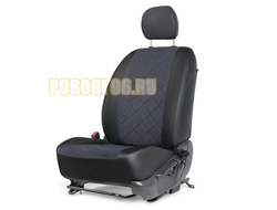 Чехлы Алькантара RIVAL задняя спинка 40/60, рисунок Ромб для Kia Rio III седан 2011-2017