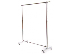 ST007 Вешало-рейл одноярусное регулируемое для одежды напольное на колесах, L=1200 мм ⇄ 1800 мм, цвет: хром