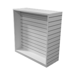 Белый стенд BRICK с экономпанелью для выкладки товаров в магазине