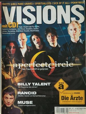 Visions Magazine October 2003 A Perfect Circle Cover Иностранные музыкальные журналы, Intpressshop