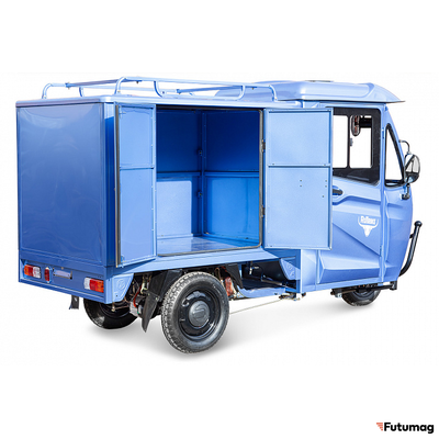 Грузовой электротрицикл Rutrike КАРГО Кабина Дуал обогрев 1500 60V1000W синий