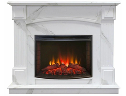 Электрокамин Carolina Marble WT с очагом Evrika 25.5 LED
