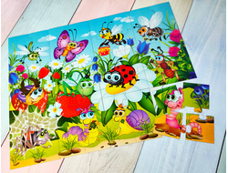 Пазл магнитный "Кто живет в траве?"