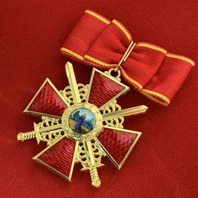 Орден Святой Анны 2-й степени с мечами, с бантом из муаровой ленты. Полноразмерная копия LUX! Лот № 93.