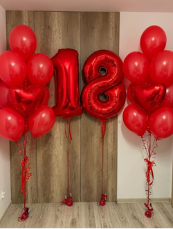 Набор шаров с гелием "Красный-прекрасный" 2 цифры