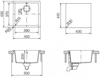 МОЙКА SCHOCK QUADRO 50 (N-100 S), 700512 АЛЬПИНА