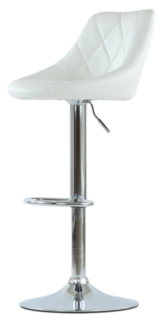 Барный стул N-83 Comfort BR (Комфорт) белая экокожа