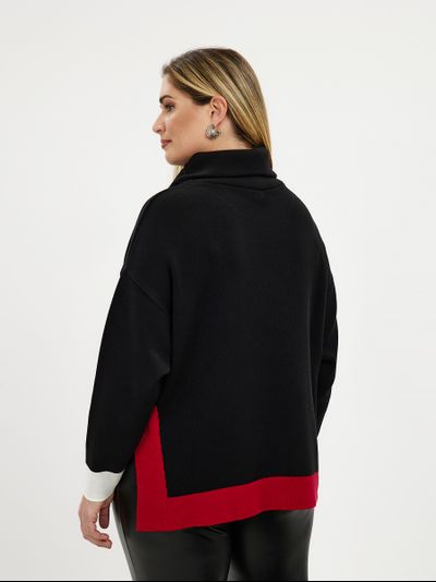 Джемпер черный с высоким воротом