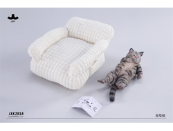Котик на софе (серый) - Коллекционная фигурка 1/6 Lazybones Cat (JXK293A) - JXK
