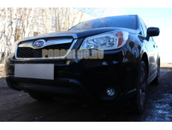 Защита радиатора Subaru Forester IV 2013-2016 black верх PREMIUM