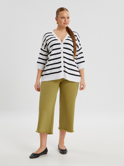 джемпер летний белый в синюю полоску