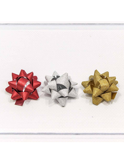 Бант-звезда на подарок "Матовый блеск" (микс), 3,8 см